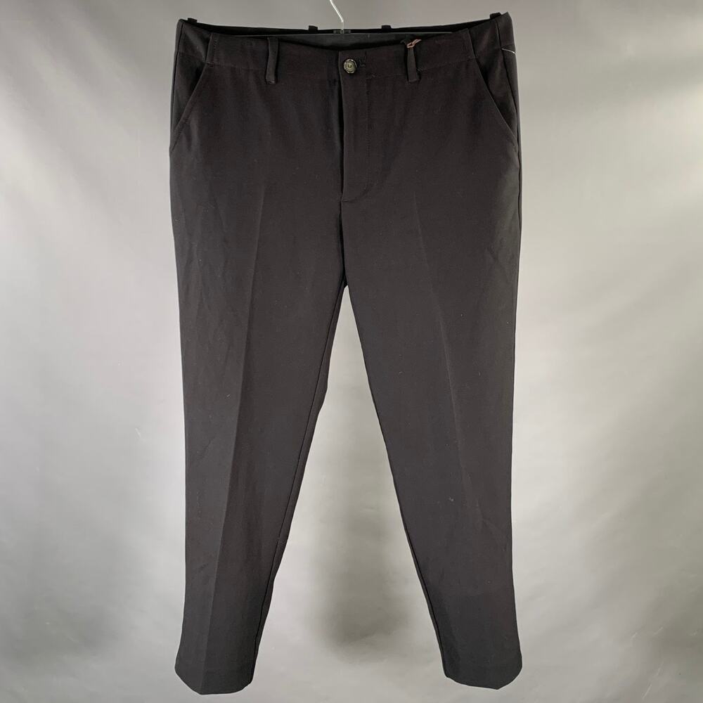 MR TURK Size 36 Black Polyester Blend Flat Front Dress Pants